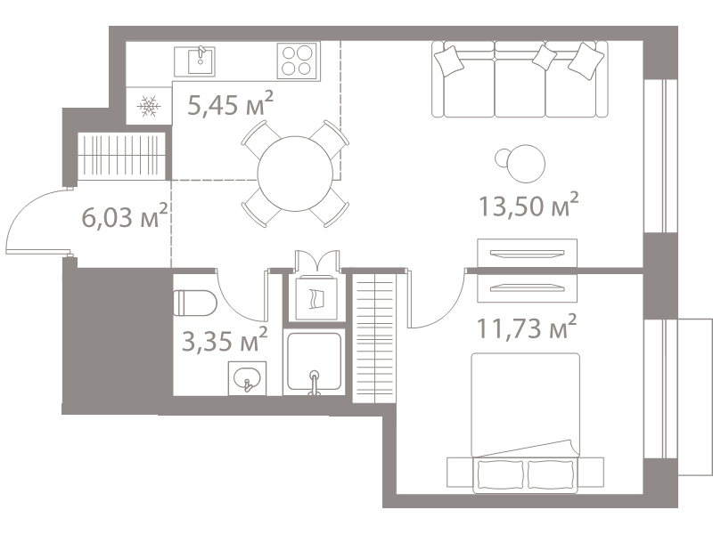 2 ккв (Евро) 40,1 м²