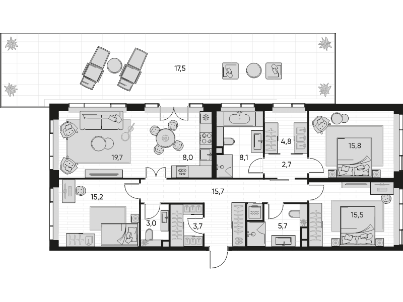 4 ккв (Евро) 120,9 м²