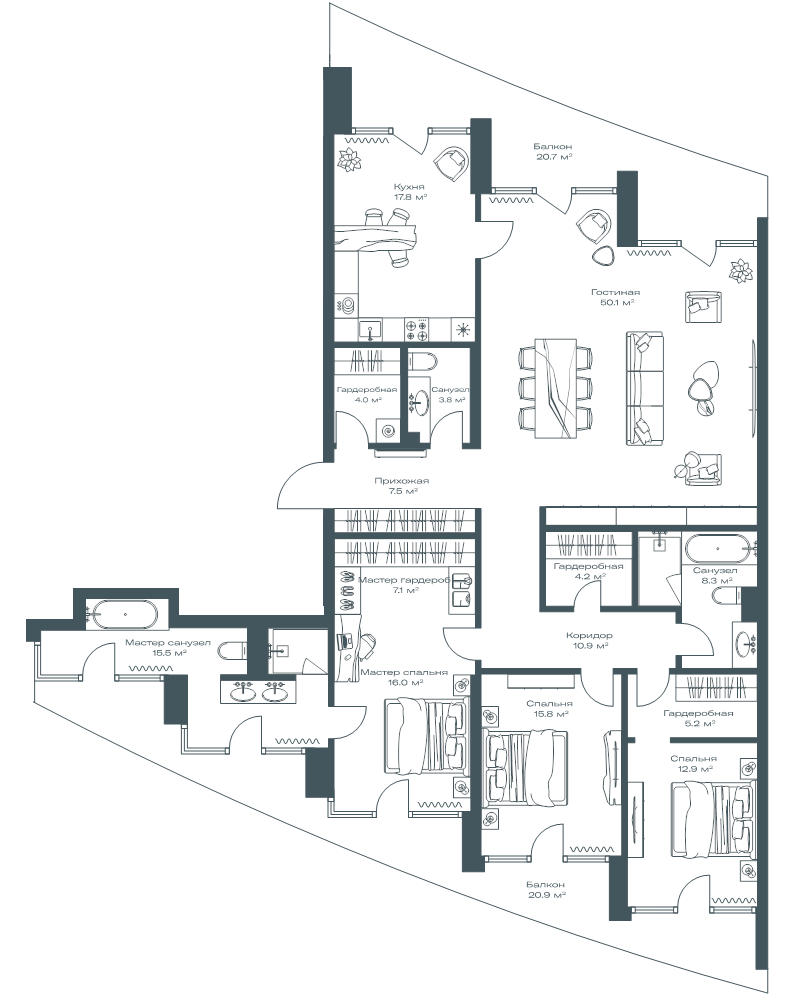 5 ккв (Евро) 191,6 м²