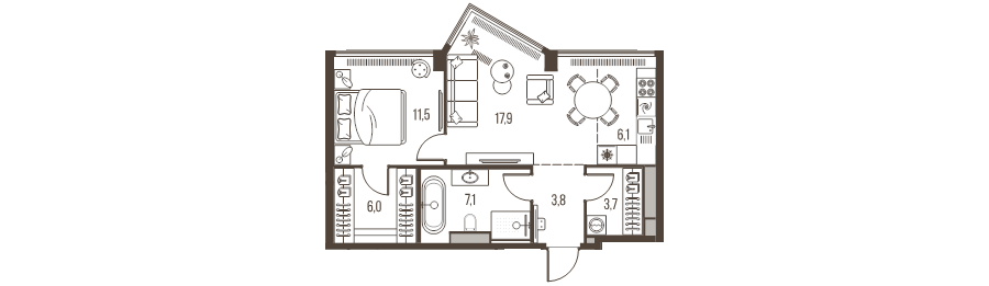 2 ккв (Евро) 56,1 м²