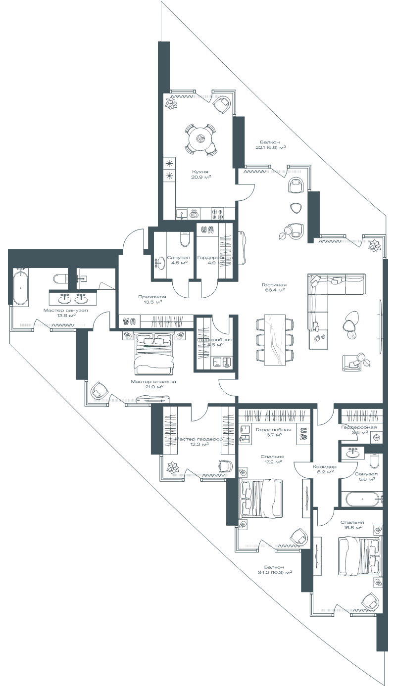 5 ккв (Евро) 234,6 м²