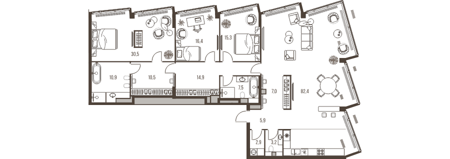 4 ккв (Евро) 207,4 м²