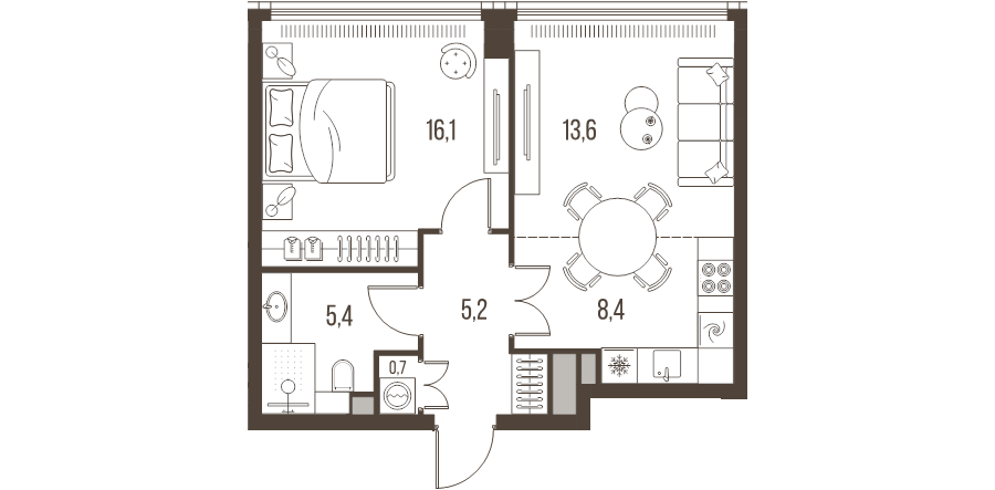 2 ккв (Евро) 49,4 м²