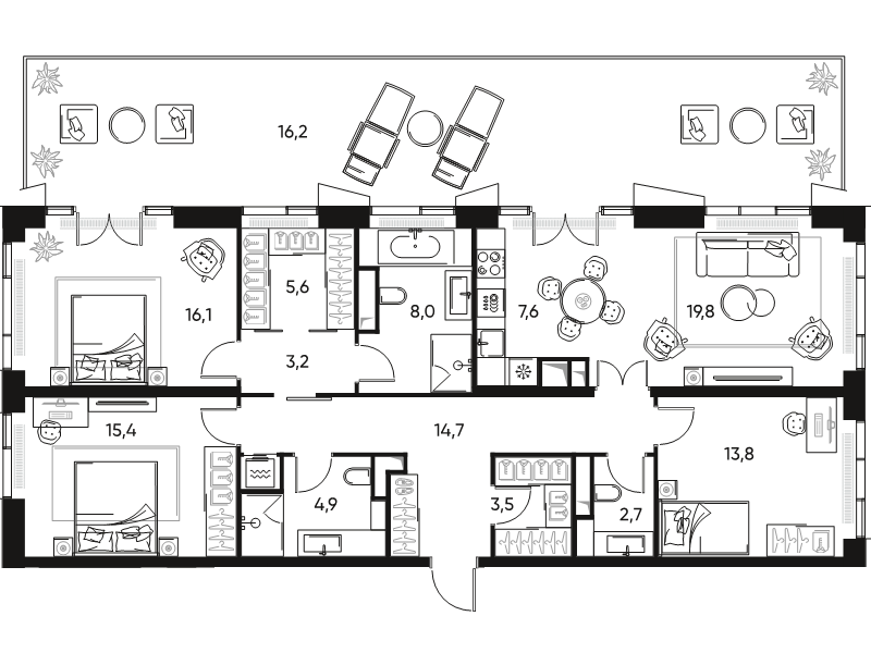 4 ккв (Евро) 116 м²