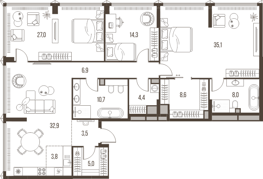 4 ккв (Евро) 160,2 м²