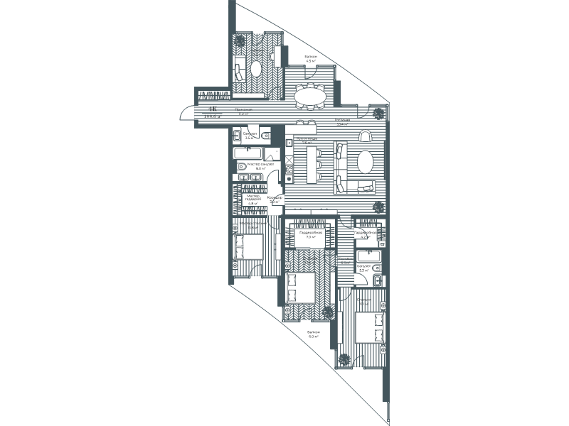 5 ккв (Евро) 189,3 м²