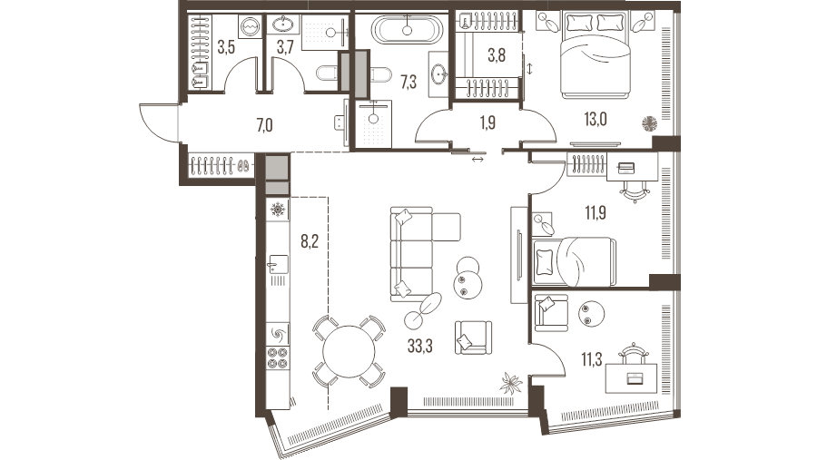 4 ккв (Евро) 105 м²