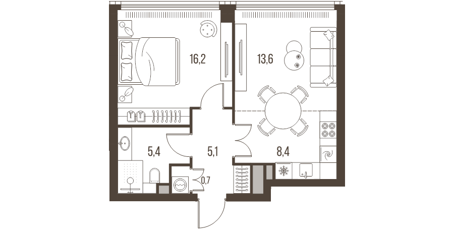 2 ккв (Евро) 49,4 м²