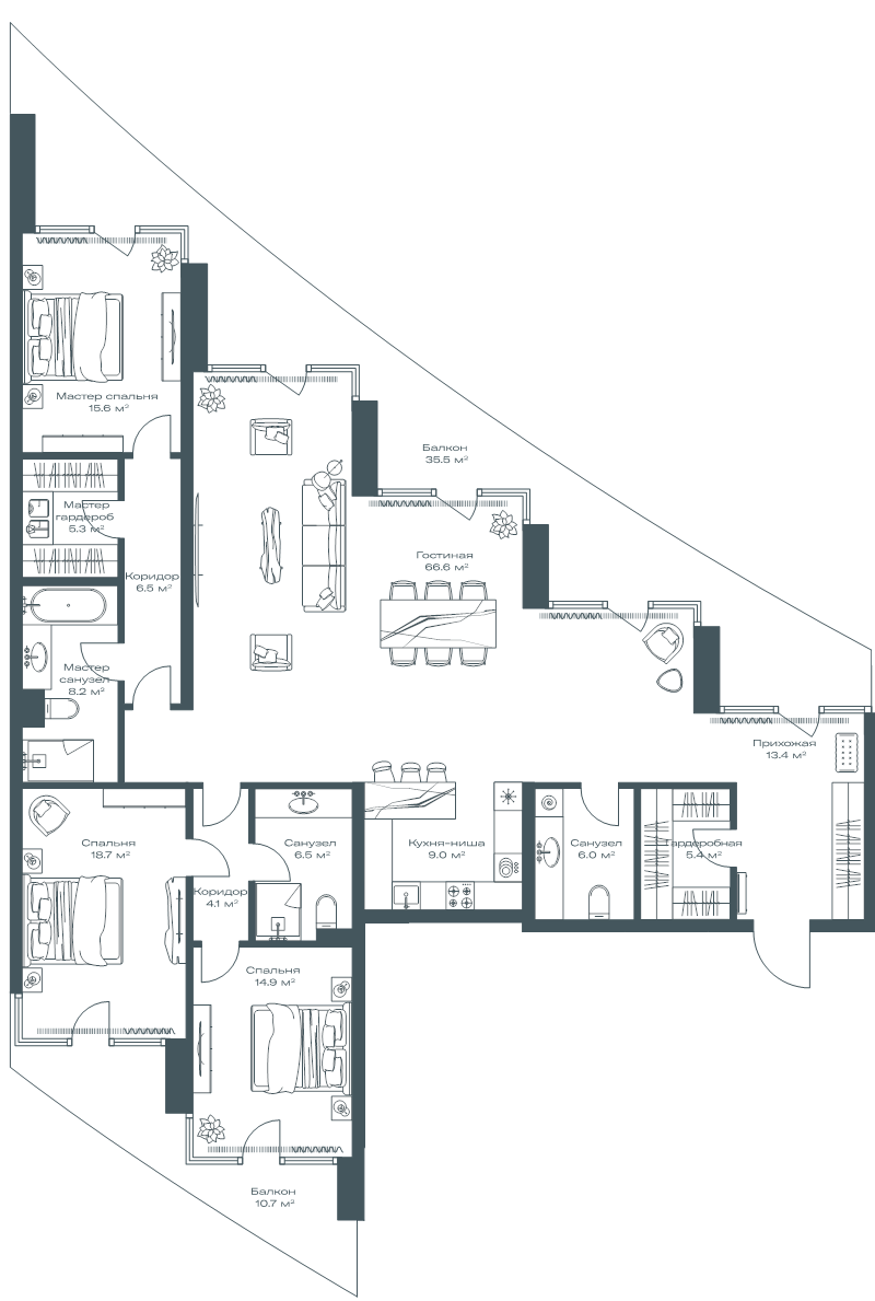 4 ккв (Евро) 194,1 м²