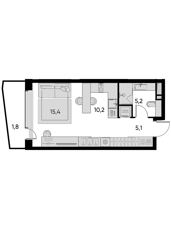 Студия 36,2 м²