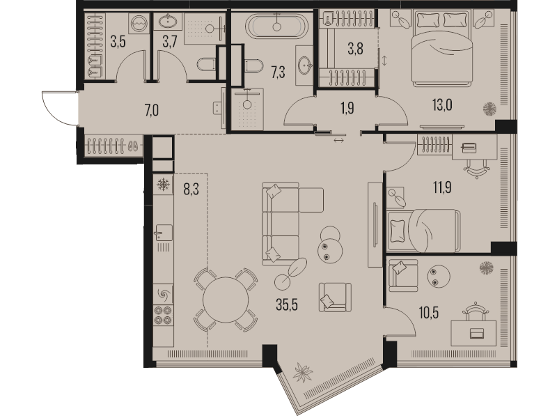4 ккв (Евро) 106,4 м²