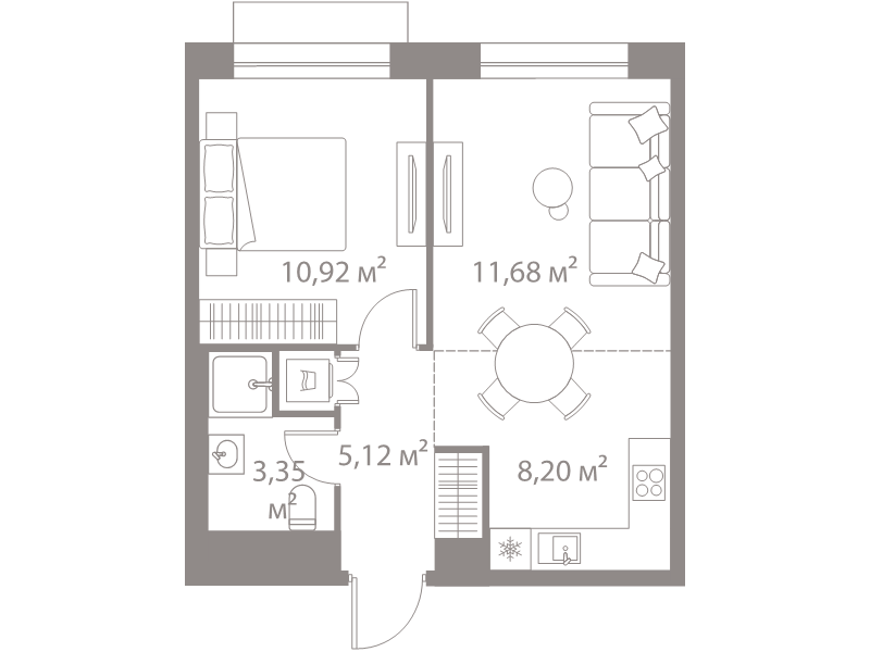 2 ккв (Евро) 39,3 м²