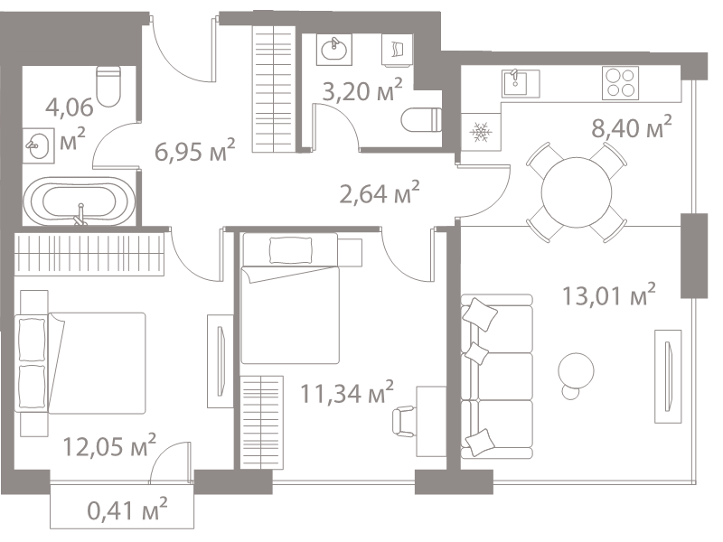 3 ккв (Евро) 62,1 м²