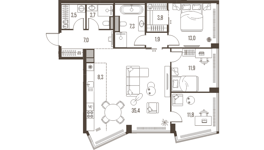 4 ккв (Евро) 107,6 м²