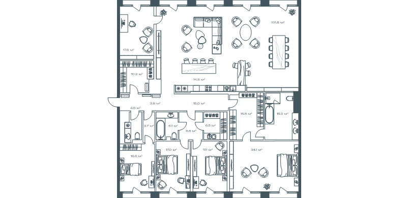 6 ккв (Евро) 305,9 м²