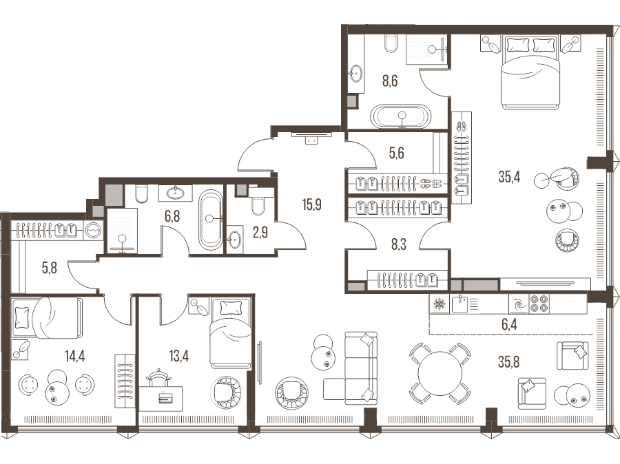 4 ккв (Евро) 159,3 м²
