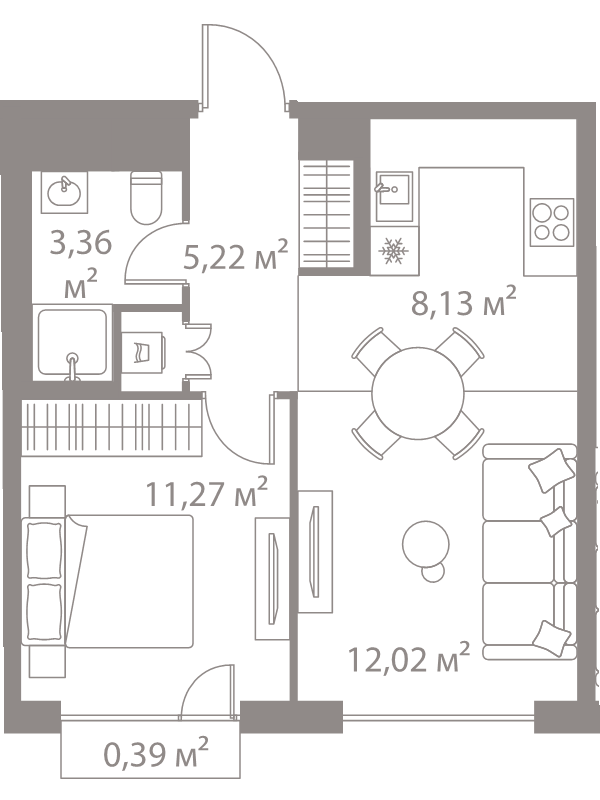2 ккв (Евро) 40,4 м²