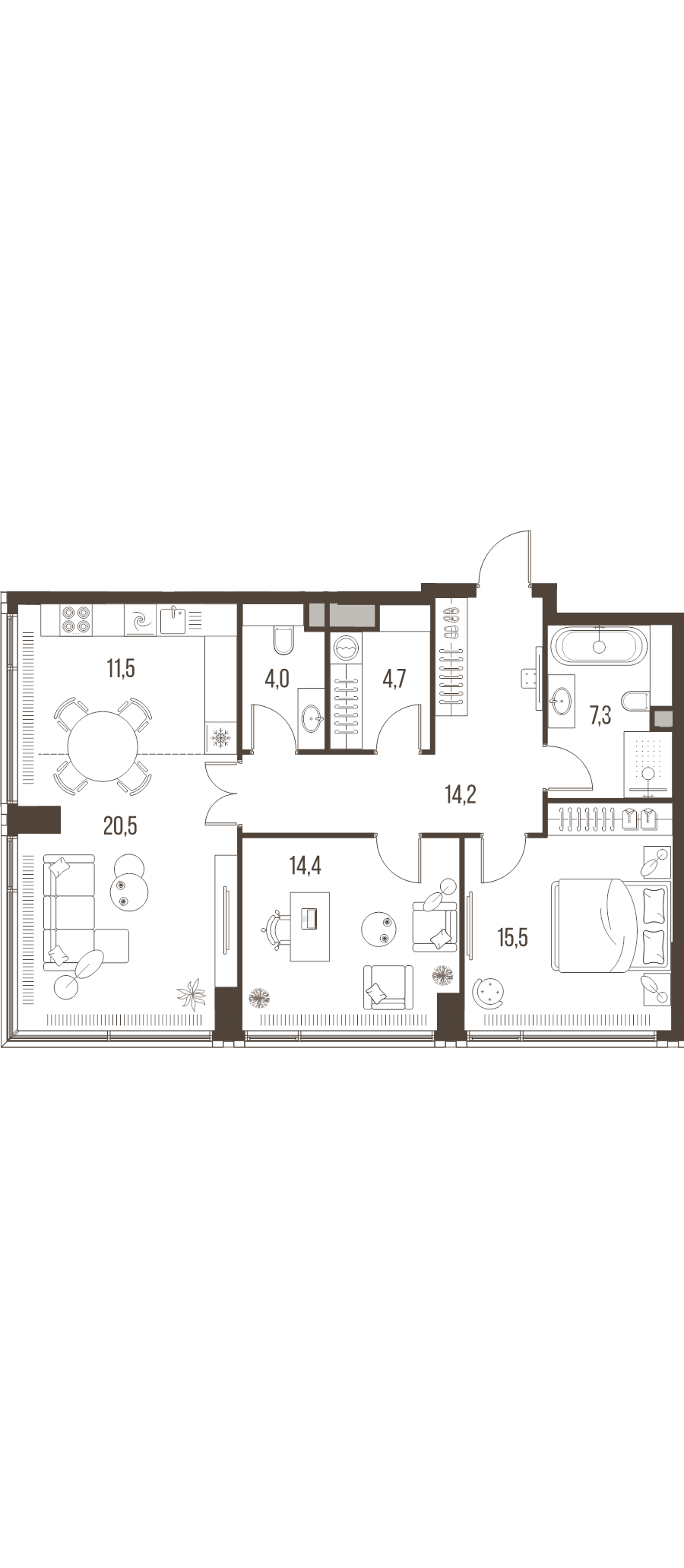 3 ккв (Евро) 92,1 м²