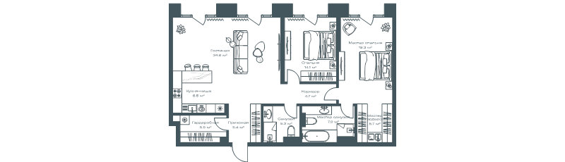 3 ккв (Евро) 109 м²