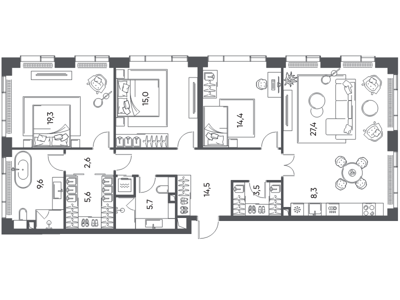 4 ккв (Евро) 127,7 м²