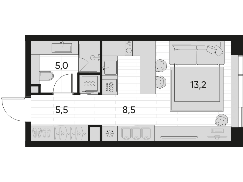 Студия 32,4 м²