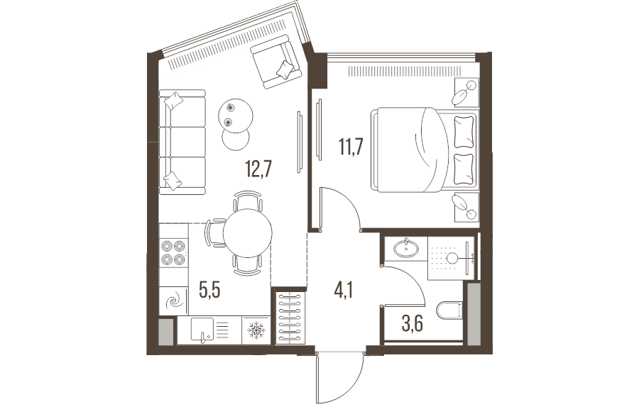 2 ккв (Евро) 37,6 м²