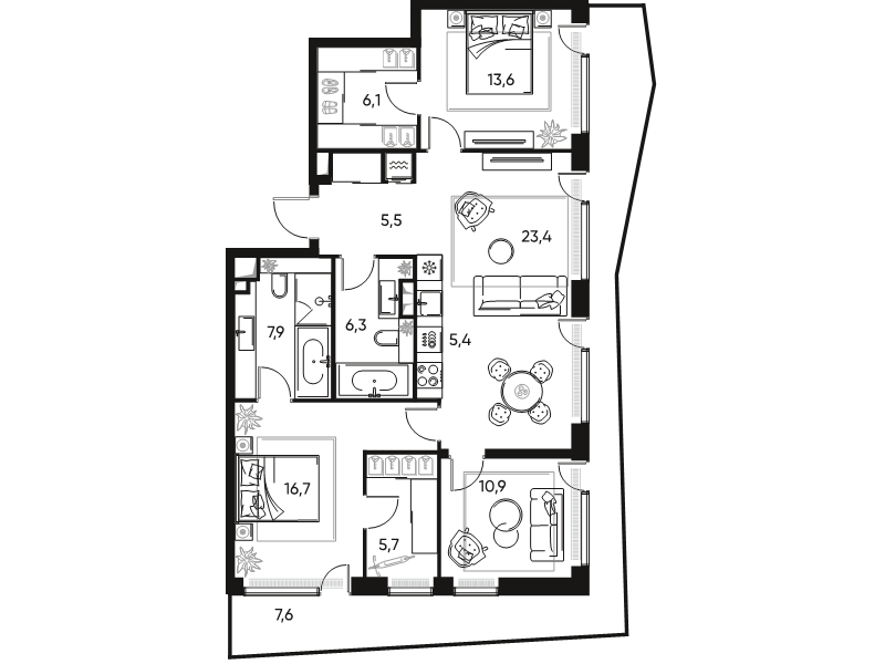 4 ккв (Евро) 102,4 м²