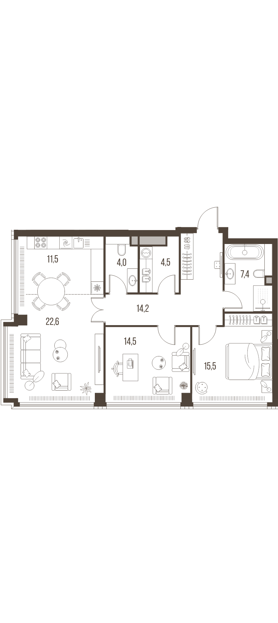 3 ккв (Евро) 94,2 м²