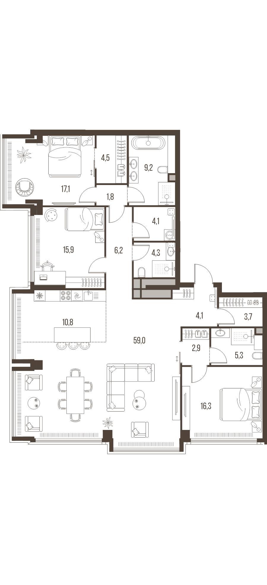 4 ккв (Евро) 165,2 м²