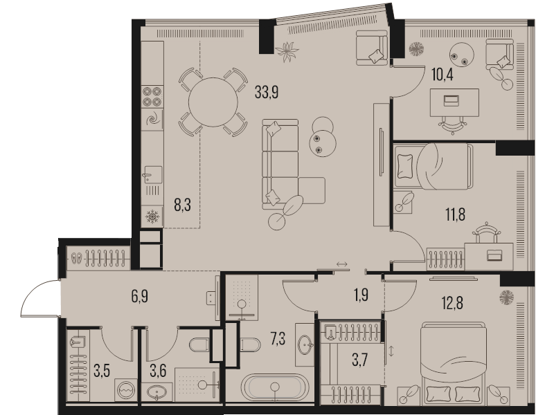 4 ккв (Евро) 104,1 м²