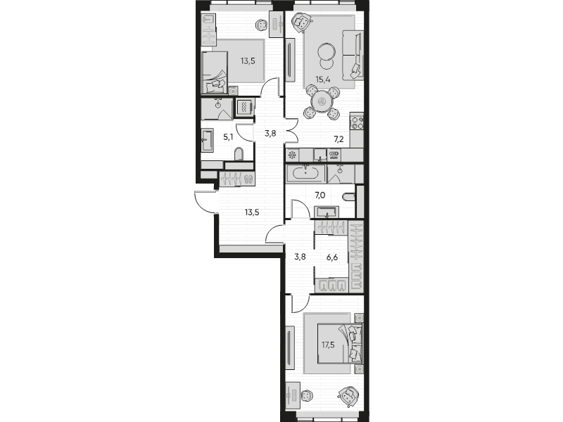 3 ккв (Евро) 90,2 м²