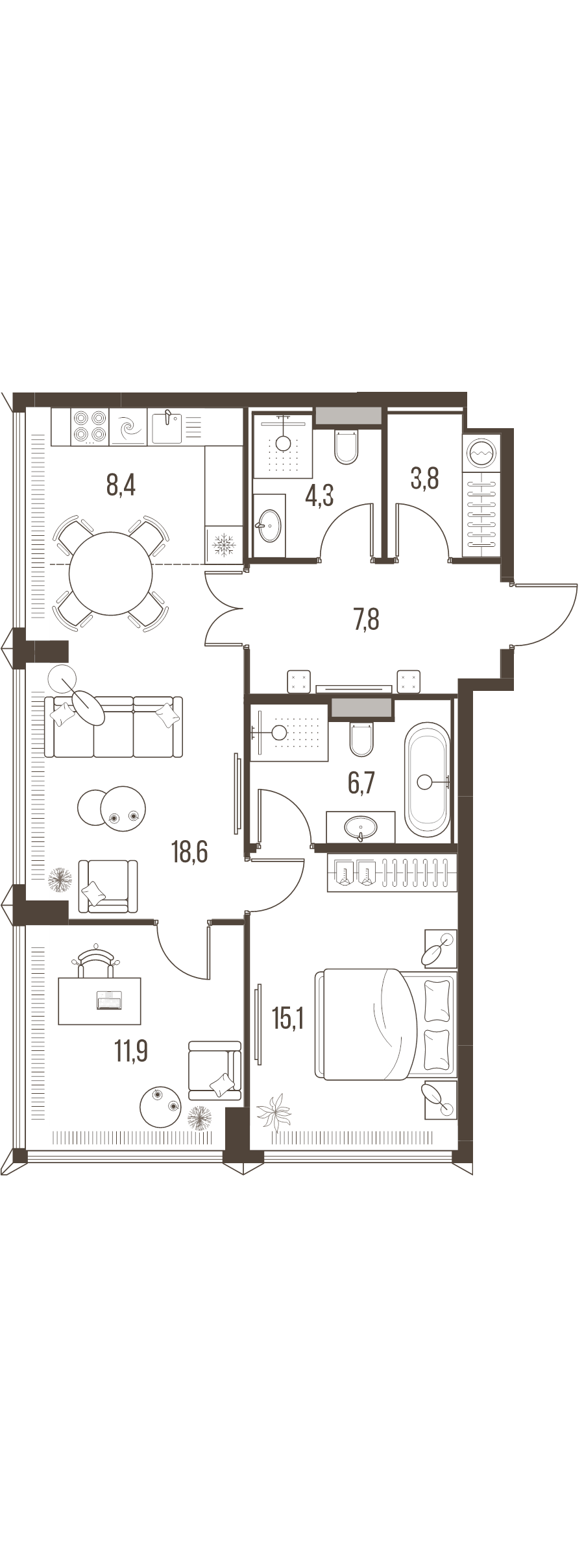 3 ккв (Евро) 76,6 м²