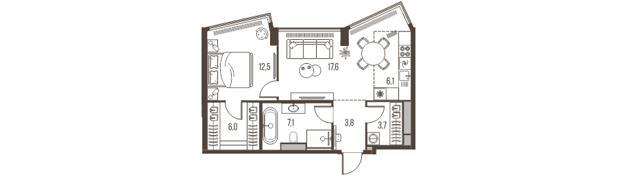 2 ккв (Евро) 56,8 м²