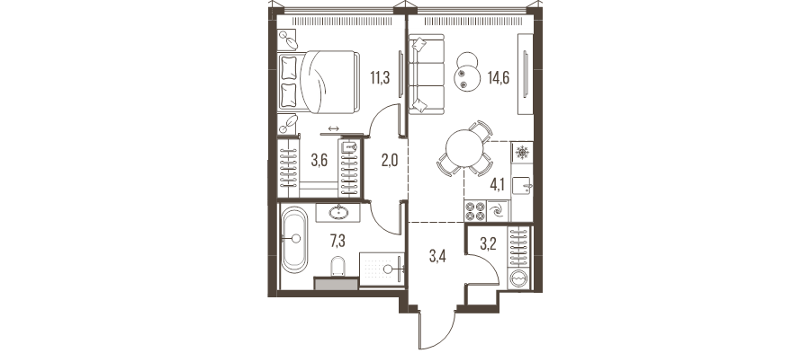 2 ккв (Евро) 49,8 м²