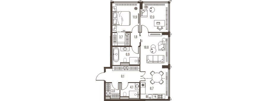 3 ккв (Евро) 79 м²