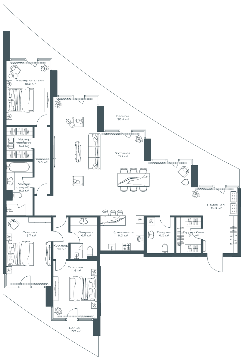 4 ккв (Евро) 202 м²