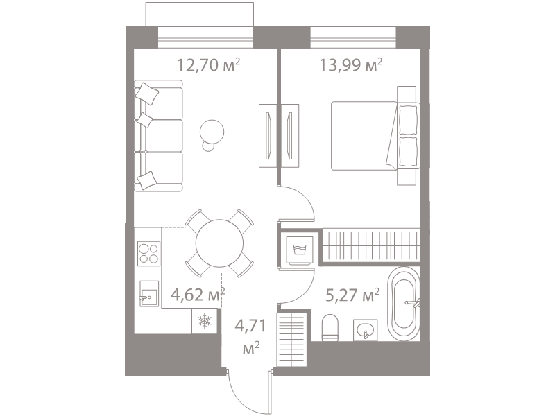 2 ккв (Евро) 41,3 м²