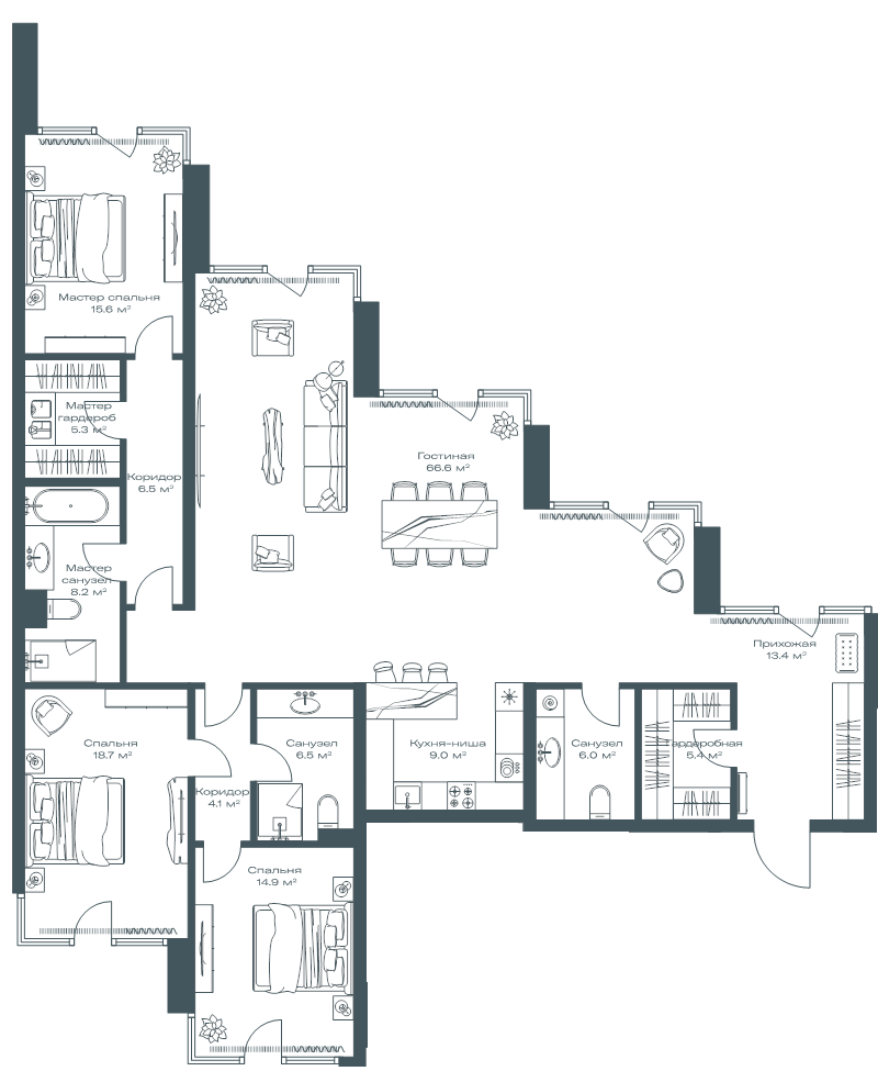 4 ккв (Евро) 180,2 м²