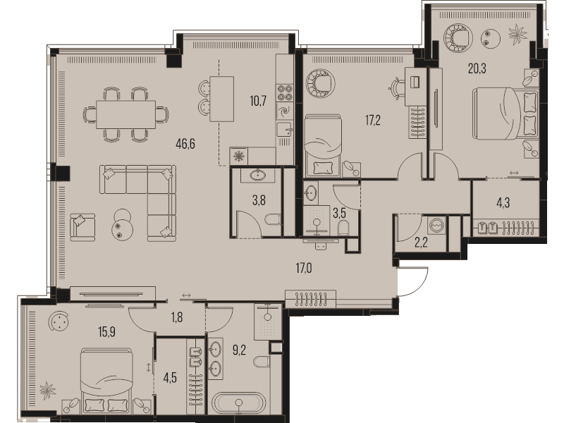 4 ккв (Евро) 157 м²