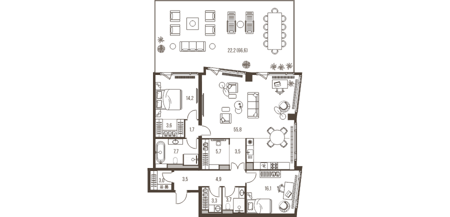 3 ккв (Евро) 148,9 м²