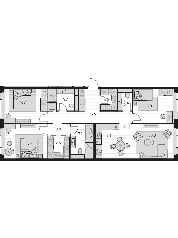 4 ккв (Евро) 115,5 м²