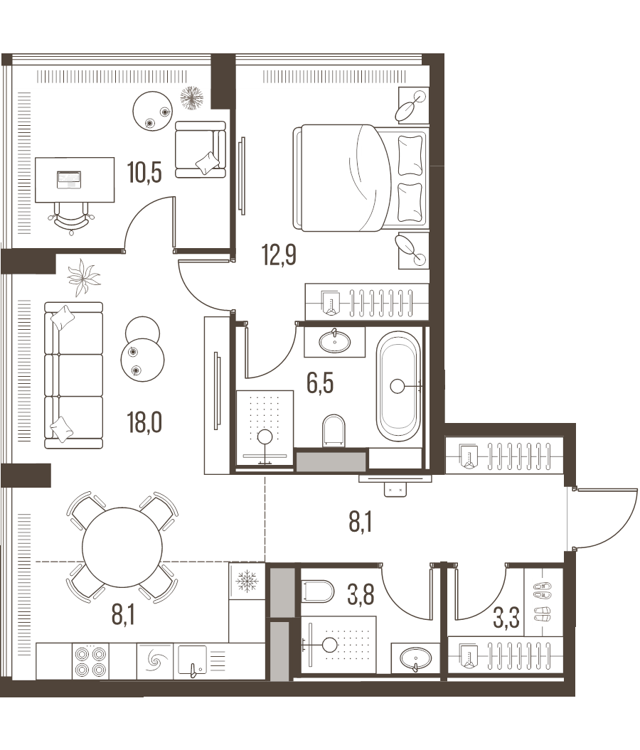 3 ккв (Евро) 71,3 м²