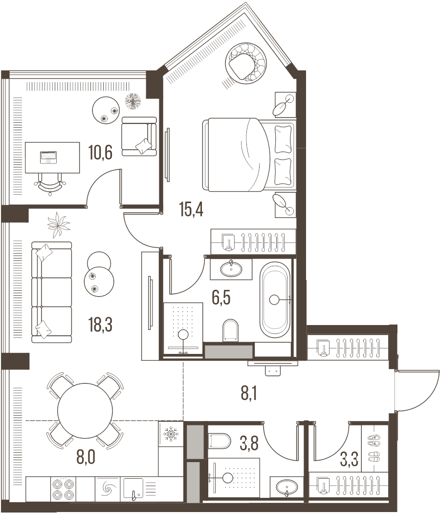 3 ккв (Евро) 74,1 м²