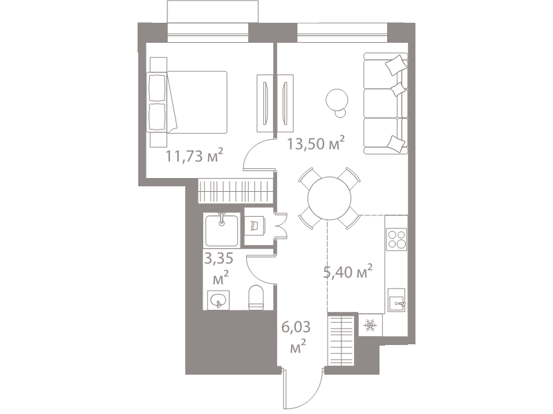 2 ккв (Евро) 40 м²