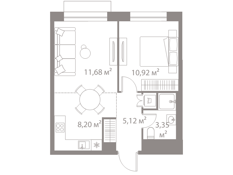 2 ккв (Евро) 39,3 м²