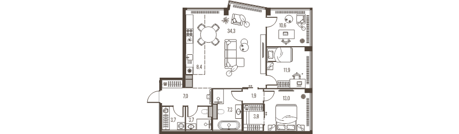 4 ккв (Евро) 105,6 м²