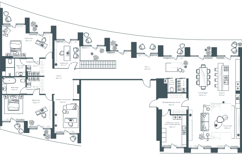 5 ккв 434,6 м²