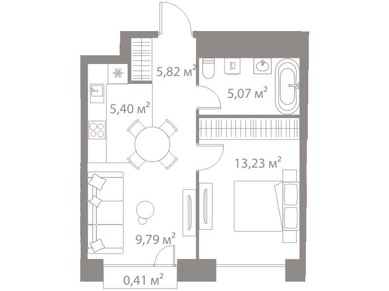 2 ккв (Евро) 39,7 м²