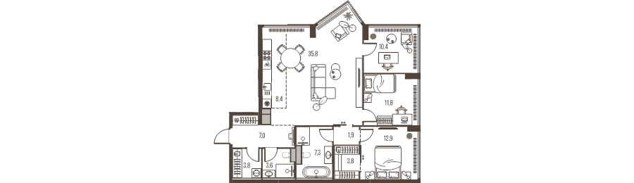 4 ккв (Евро) 106,7 м²