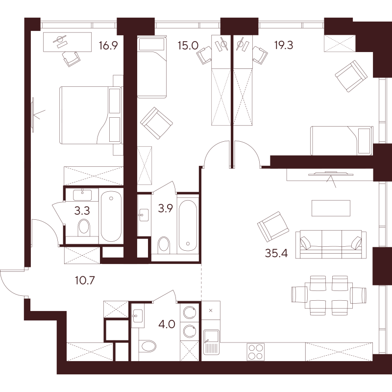 4 ккв (Евро) 108,5 м²